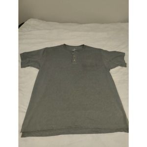 LARGE Grey WorkNGear Endurancewear Henley T-shirt